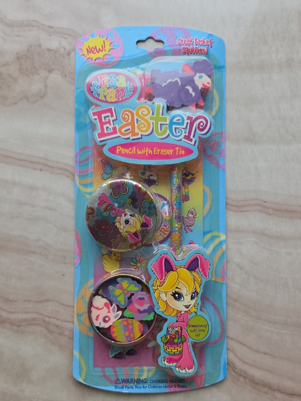 Lisa Frank Easter Pencil With Eraser Tin